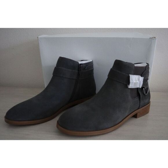 Aerosoles Women's Sz 9M Gray Suede Martha Stewart Susan Zipper Ankle Boots - Picture 1 of 10